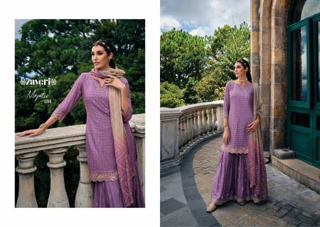 Majestic By Zaveri Sharara Readymade Suits Catalog
